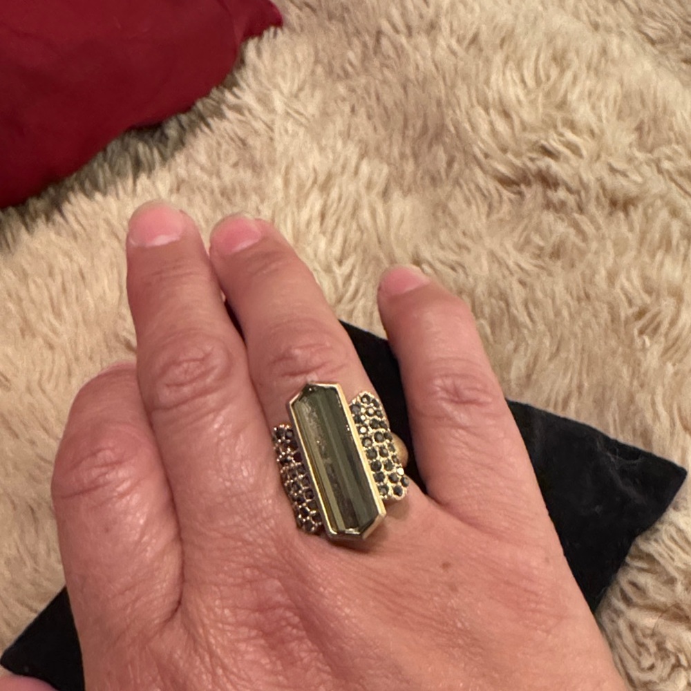 Lia Sophia Gold Ring with Smoky Stone size 7